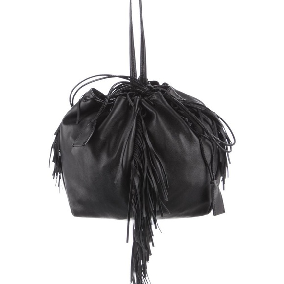 Kara Black Fringe mini Bucket Bag - Picture 6 of 6